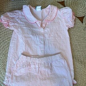 Size 6X Krewe pink and white check short set 100% cotton